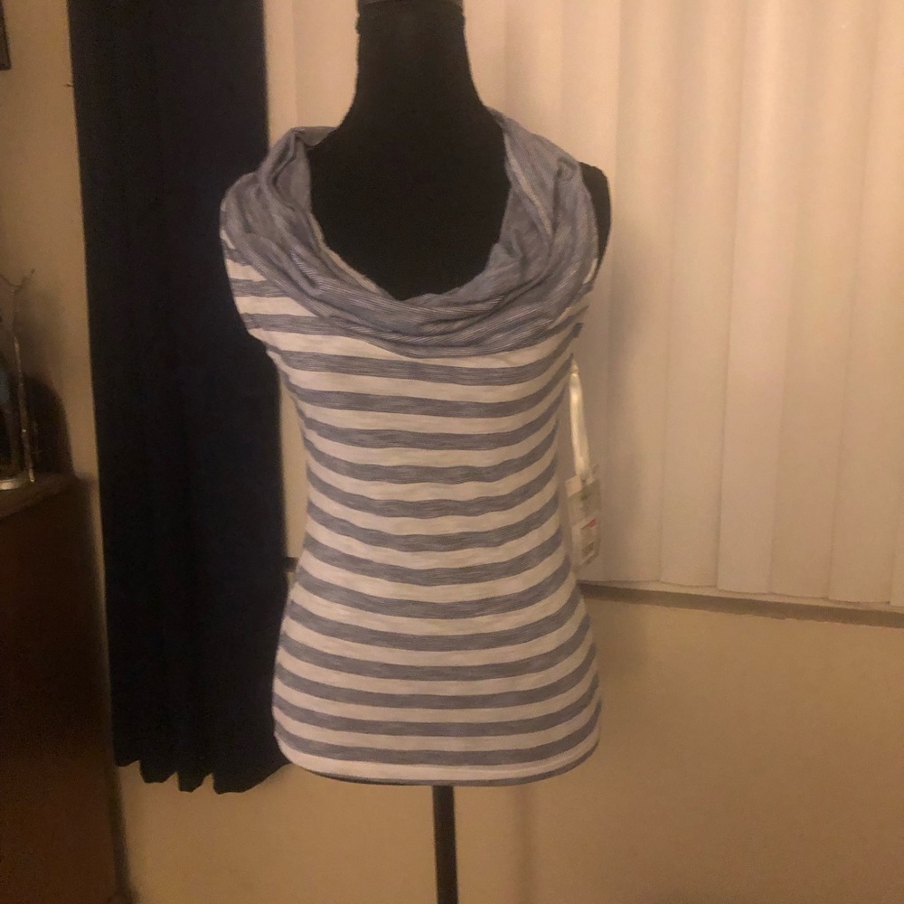 Converse One Star Blue and White Striped Top